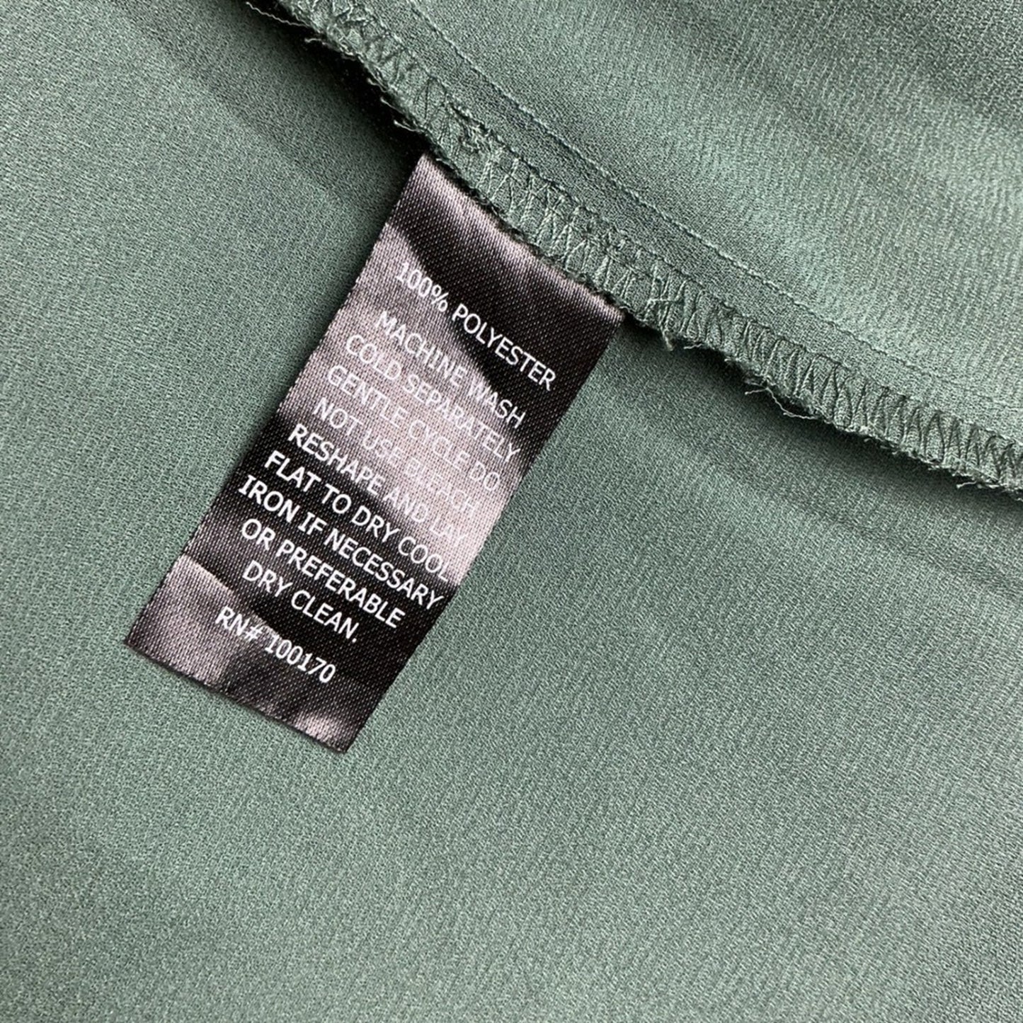 PARAPHRASE Sleeveless V-Neck Pleated Tunic Top Green Women's Size L