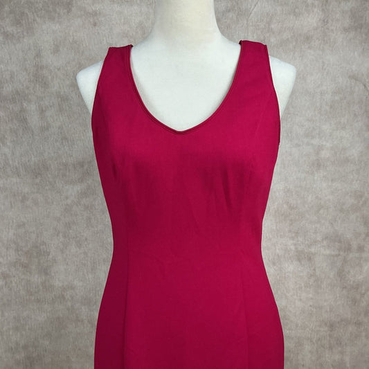 White House Black Market V Neck Sleeveless Sheath Dress Women Size 4 Pink