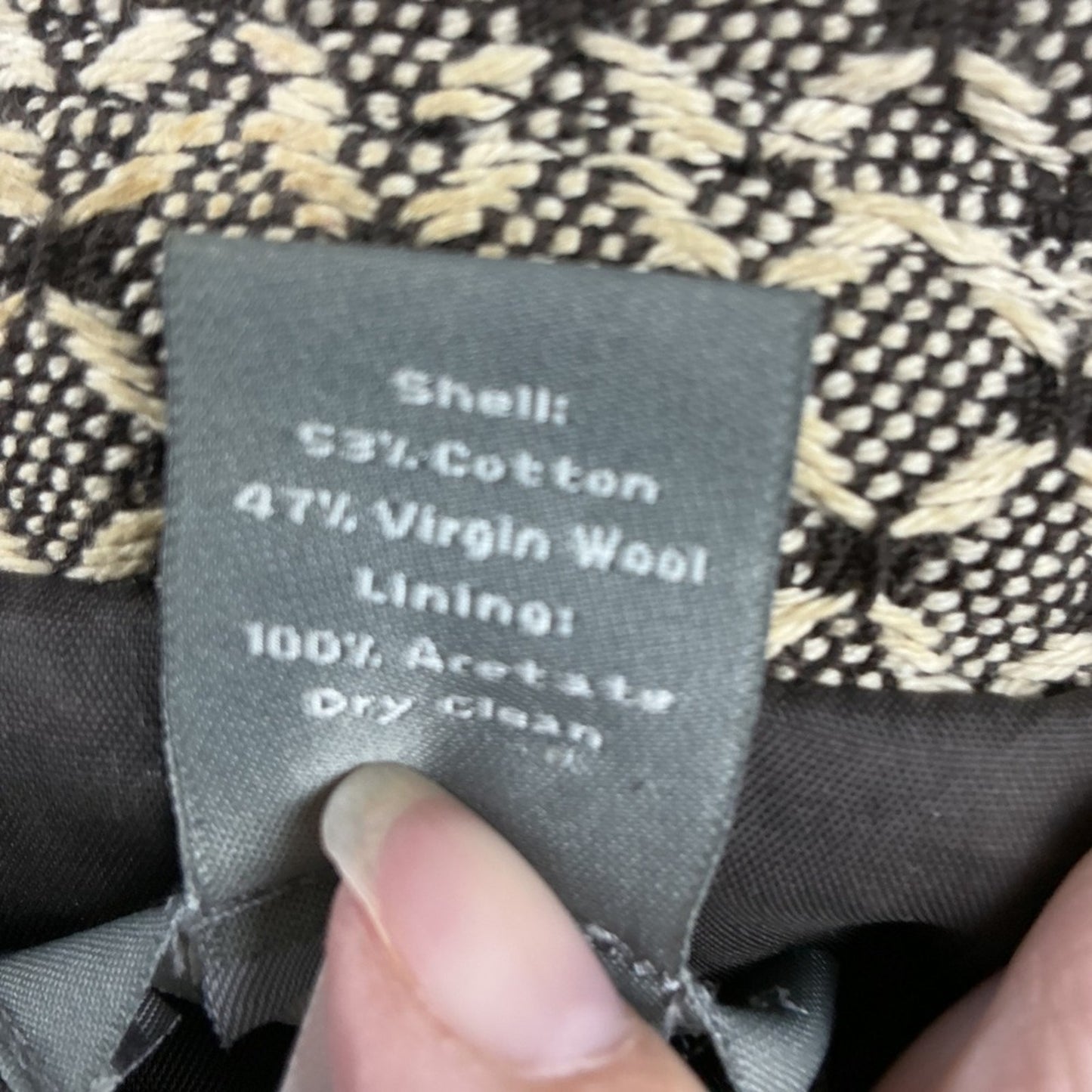 Ann Taylor Petites Geometric Print Blazer Jacket Women's Size 6P Brown Black