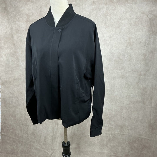 Athleta Black Bomber Jacket Athletic Casual Womens Size Medium