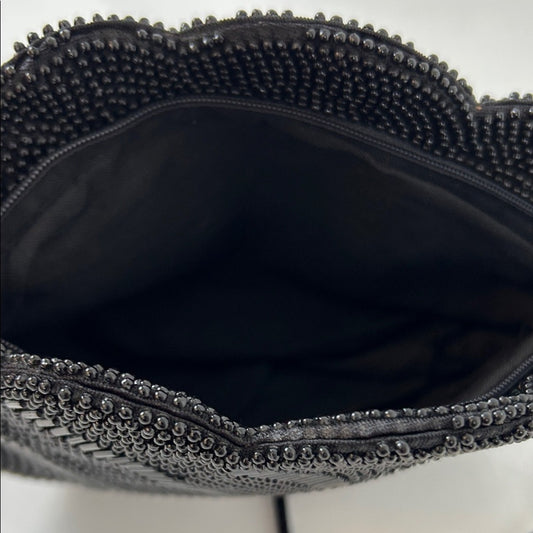 Black Beaded Clutch Evening Bag Purse Formal Party Special Occasion