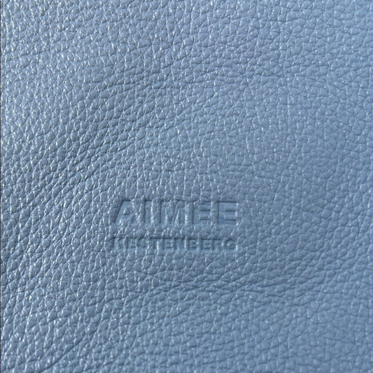 Aimee Kestenberg Blue Leather Shoulder Bag Tote Braided Detail Tassels