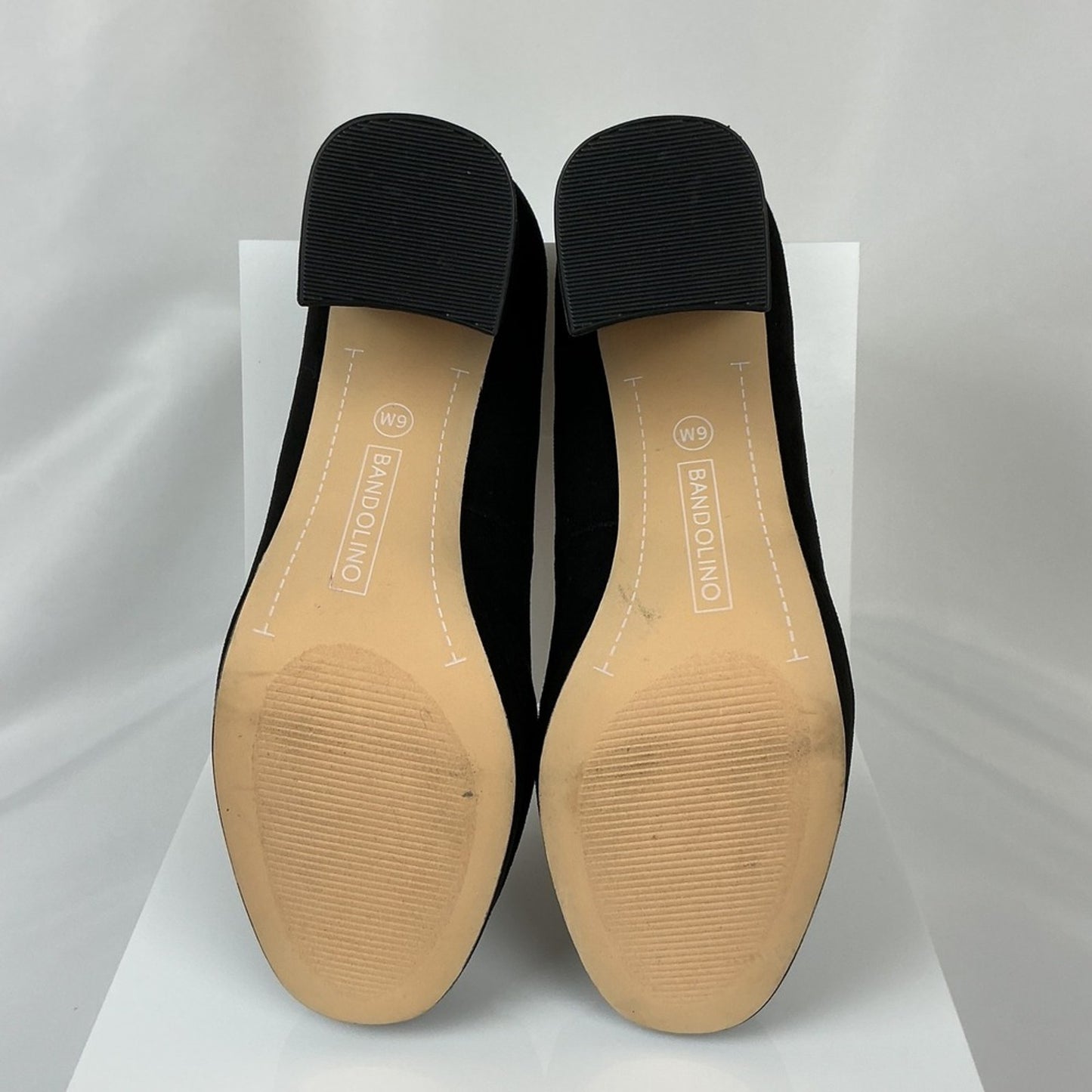 Bandolino Black Suede Platform Chunky Heel Pumps Shoes Women's Size 6M