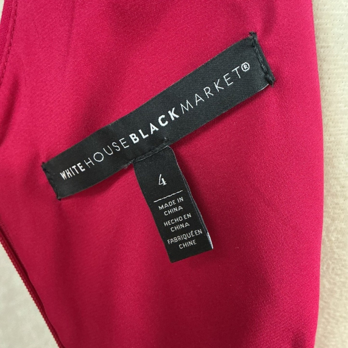 White House Black Market V Neck Sleeveless Sheath Dress Women Size 4 Pink