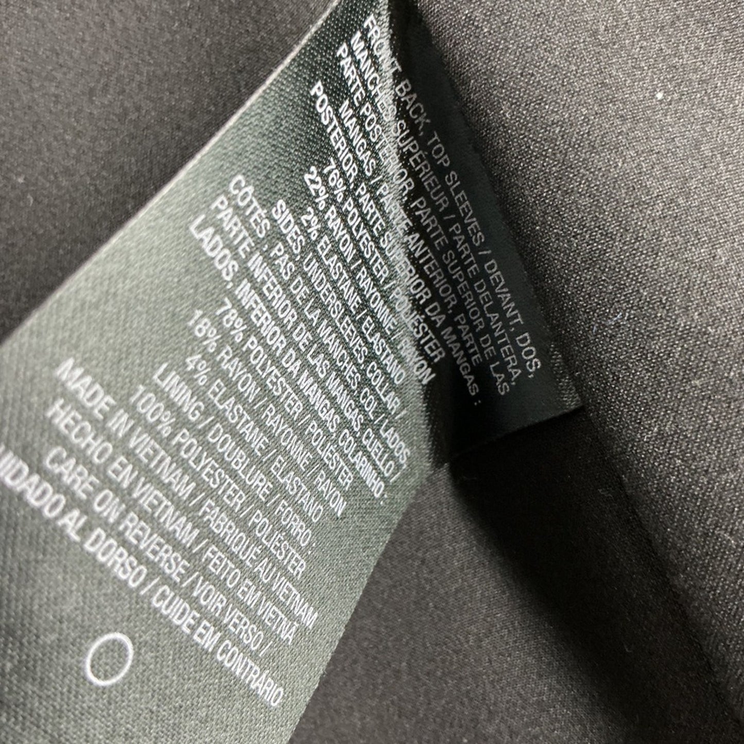 Tahari Women's Grey Faux Leather Trim Zip Front Blazer Jacket 3/4 Sleeve